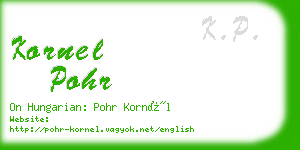 kornel pohr business card
